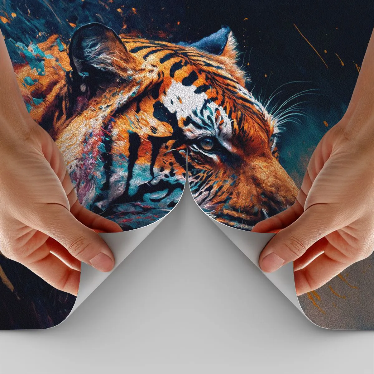 Tapet Premium Sand - Frumusețe sălbatică - Tigru, Colorat, Animal - 100x70 cm