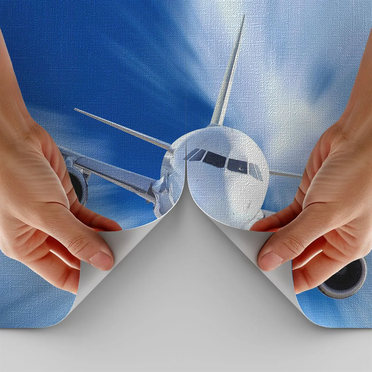 Tapet Premium Canvas - Mai repede decât vântul pe cer - Avion, Avioane, Călătorii - 500x350 cm