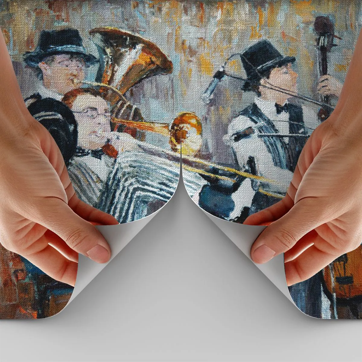 Maßgeschneiderte Fototapete Premium Canvas - Der ganze Jazz - Musik, Band, Musikinstrumente