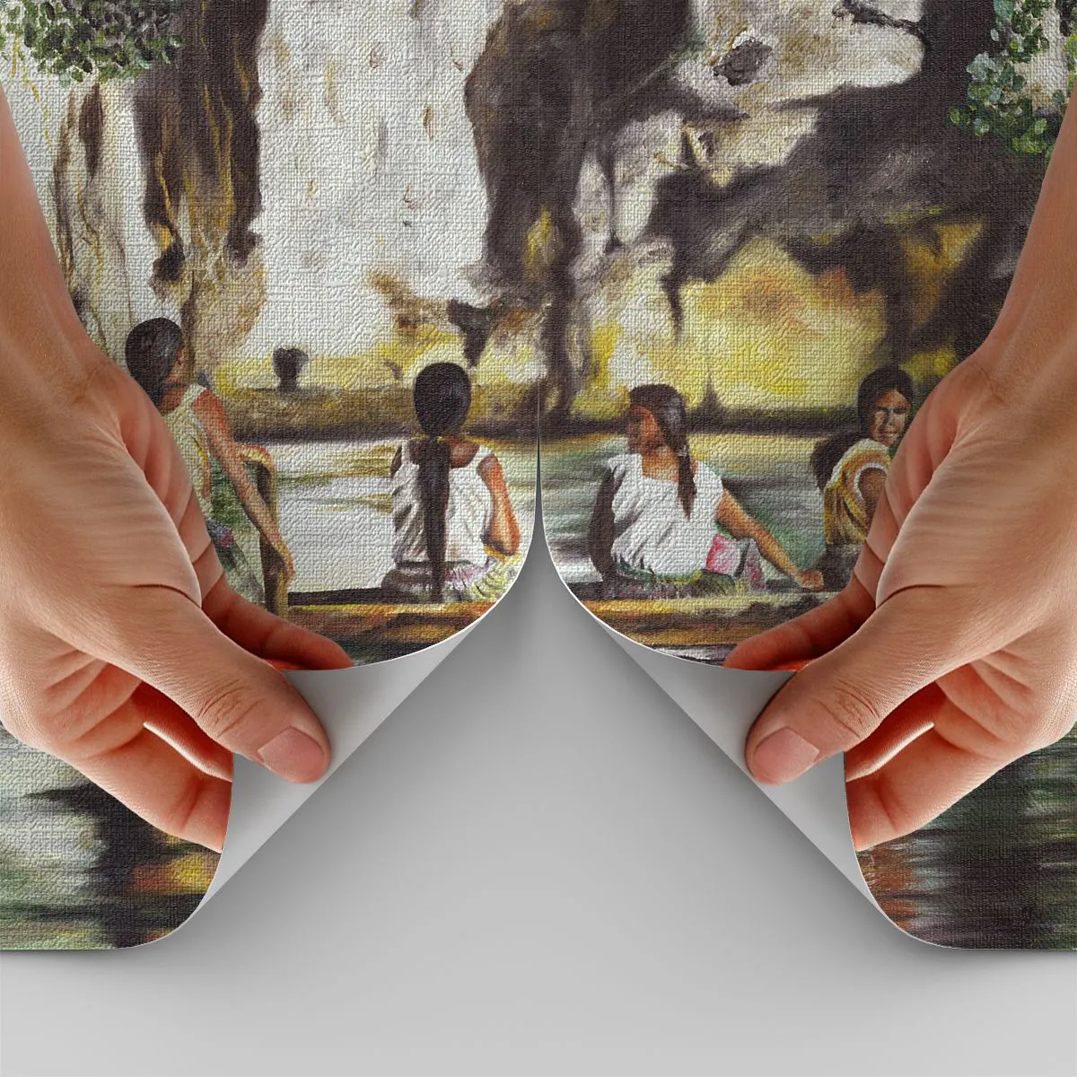 Fototapet på mål Premium Canvas - I et polynesisk paradis - Rejser, Landskab, flod