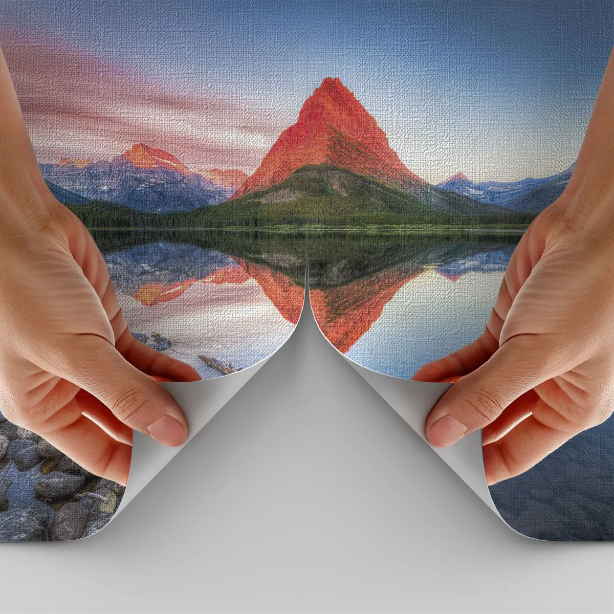 Tapet Premium Canvas - Căldură și frig - Peisaj, Munţi, pădure - 100x70 cm