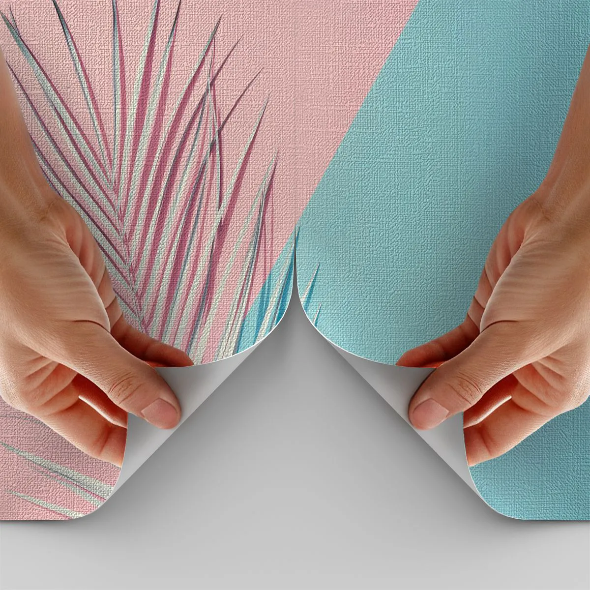 Custom Wallpaper Premium Canvas - Tropical impression - Palm Leaf, Abstraction, Graphics