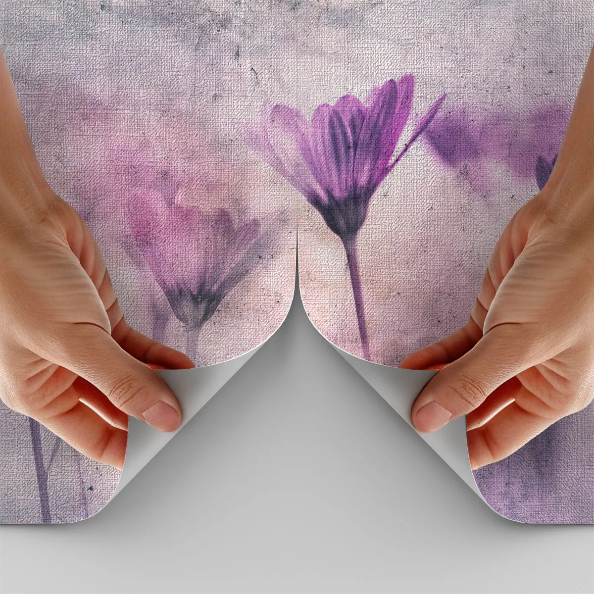 Fototapet Premium Canvas - Blommornas sömn - Blommor, Bit, Trädgård - 250x175 cm