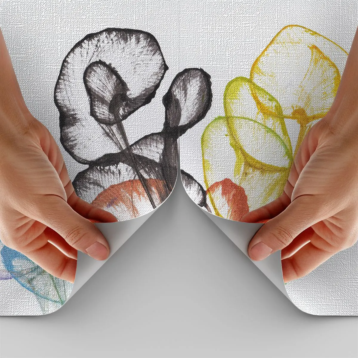 Tapet Premium Canvas - Flori cu suflete - Flori, Abstracția, Grafică - 100x70 cm