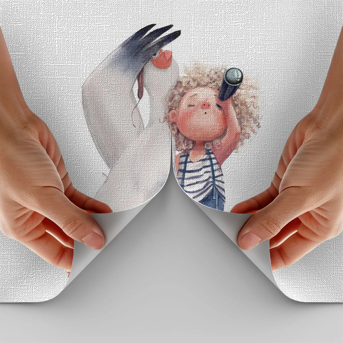 Fotobehang Premium Canvas - Een geweldige reisroute - Voor kinderen, Vriendschap, Meisje - 250x175 cm