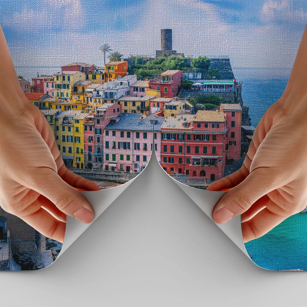 Fototapet Premium Canvas - Magisk stad i Medelhavet - Ligurien, Stad, Italien - 100x70 cm