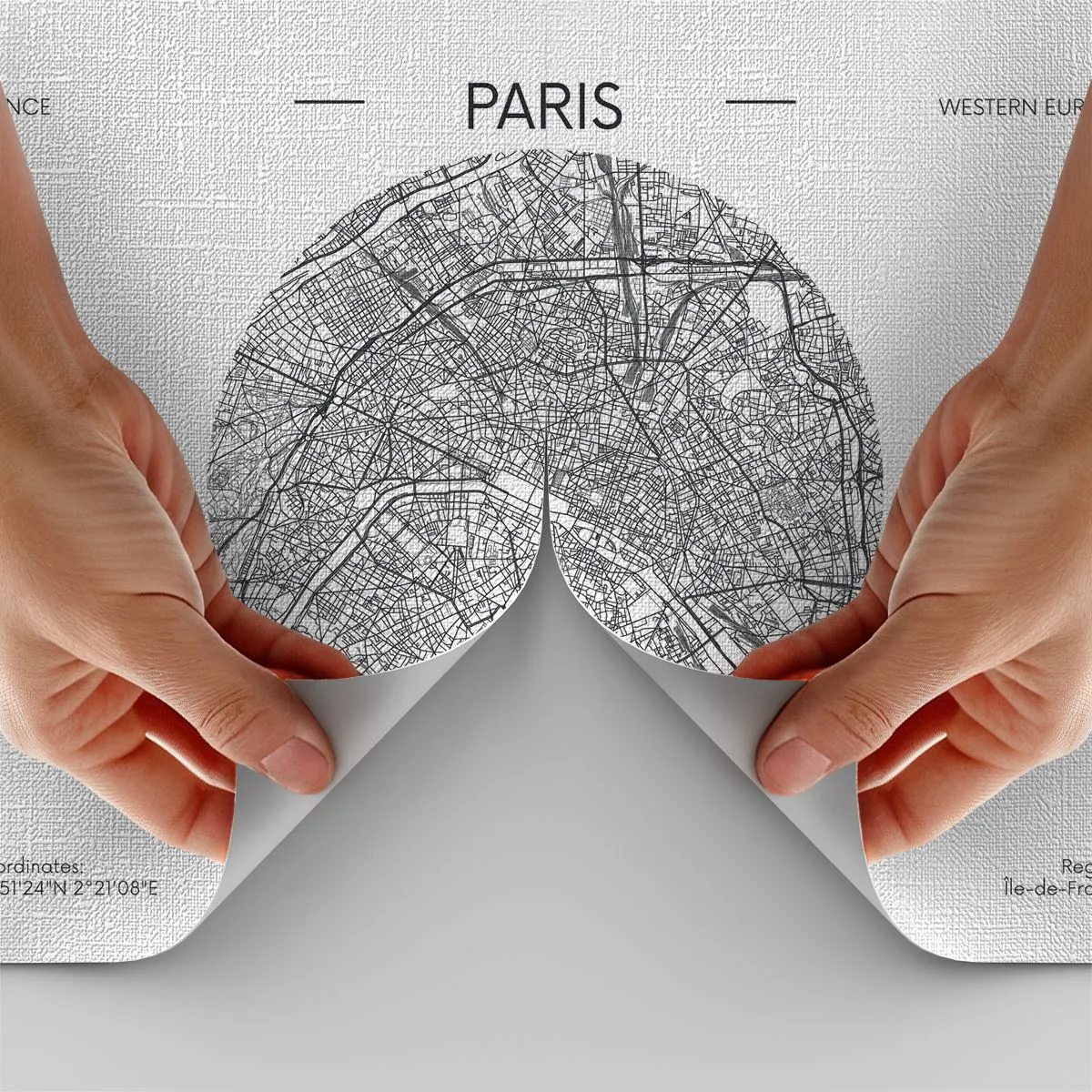Fotótapéta Premium Canvas - Párizs anatómiája - Térkép, Párizs, Franciaország - 400x280 cm