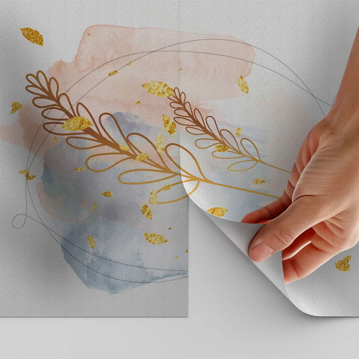 Selbstklebende Fototapete Deluxe Sticker - Goldenr Hauch - Hell, Minimalistisch, Modern - 500x350 cm