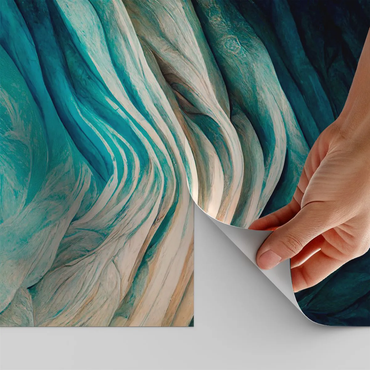 Fotomural Autadhesivo Deluxe Sticker - Azul insaciable - Pedazo, 3D, Abstracción - 300x210 cm